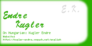 endre kugler business card